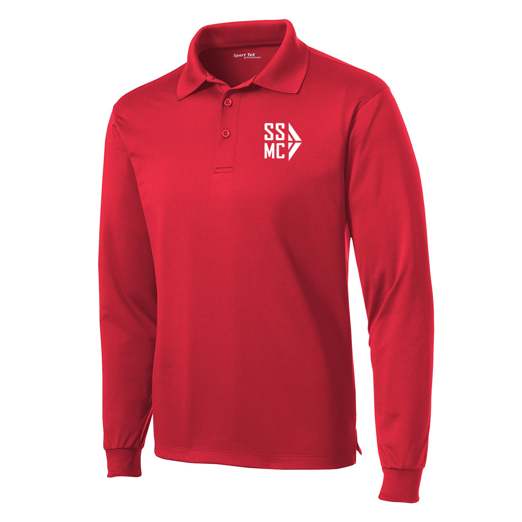 Long Sleeve SportTek Sport-Wick Polo-Red