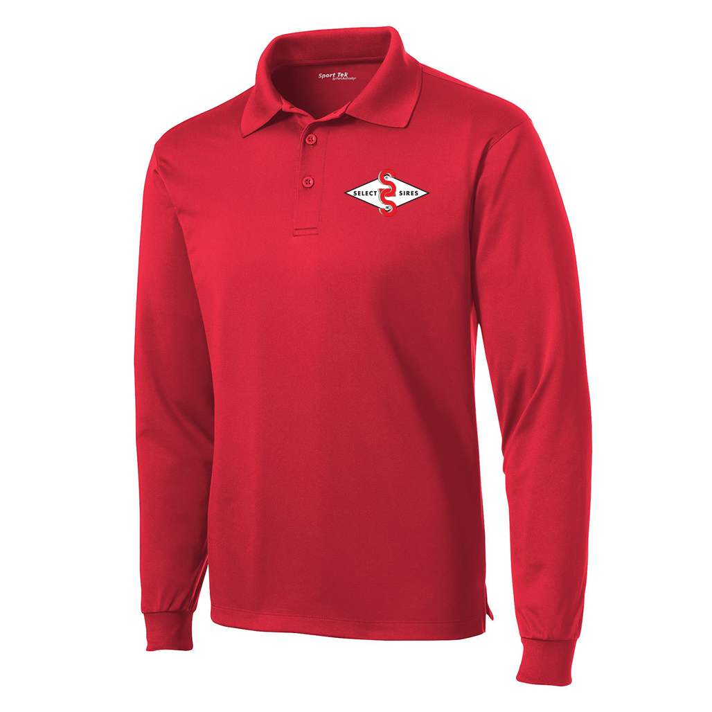 Long Sleeve SportTek Sport-Wick Polo-Red