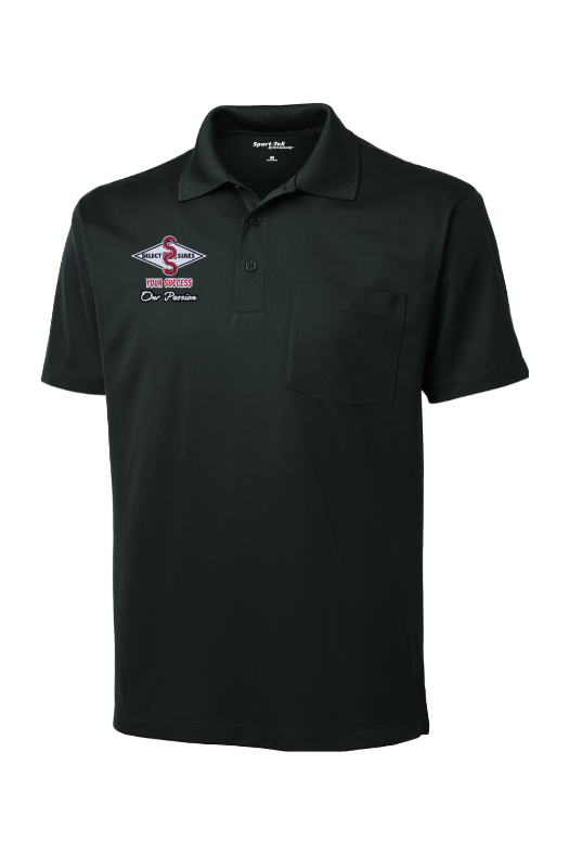 Pocket SportTek Sport-Wick Polo-Black