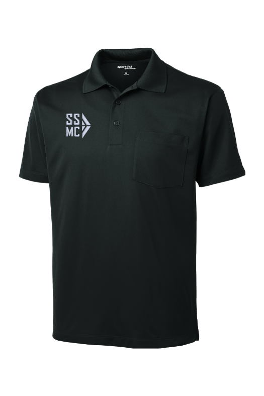 Pocket SportTek Sport-Wick Polo-Black